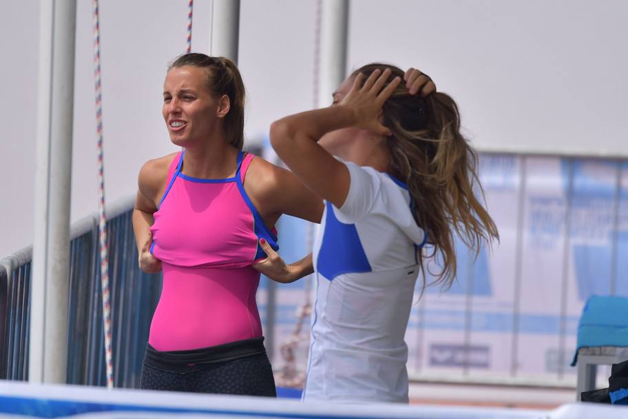 Tania Cagnotto e Francesca Dallap subito in gara: le campionesse europeee solo le stelle del 3 metri sincro femminile. LaPresse